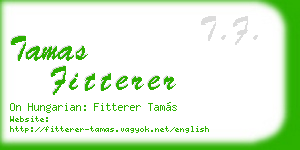tamas fitterer business card